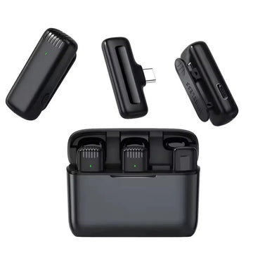 J13 Type-C Dual Wireless Lavalier Microphone with Charging Case Noise Reduction Mic for Vlogging