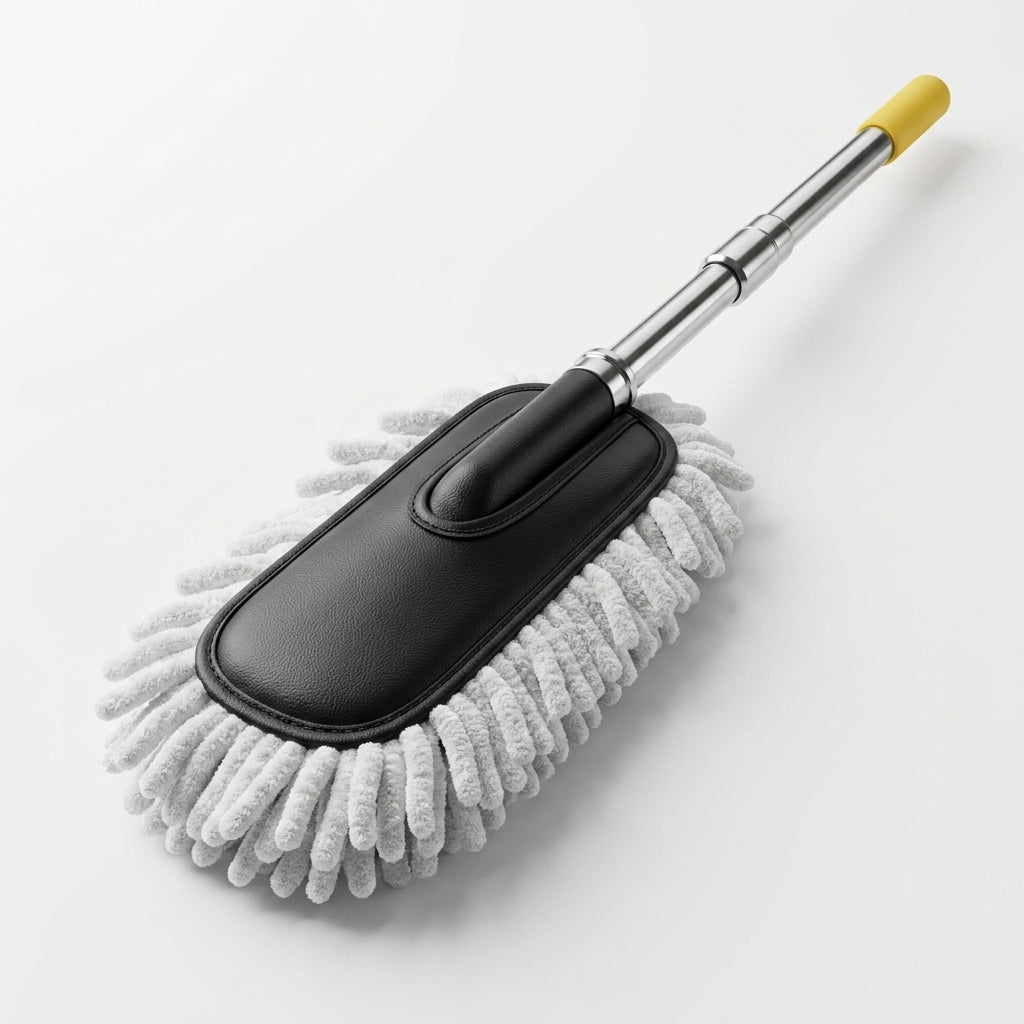 Multi-Purpose Microfiber Car Wash Mop with Stainless Steel Handle | Extendable Auto Cleaning Brush | Scratch-Free Dust Cleaner