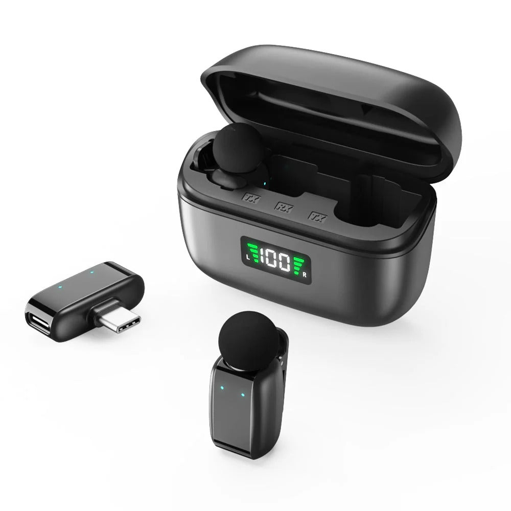MINI8 RTS Dual Wireless Lavalier Microphone Type-C Noise Cancelling Condenser Mic