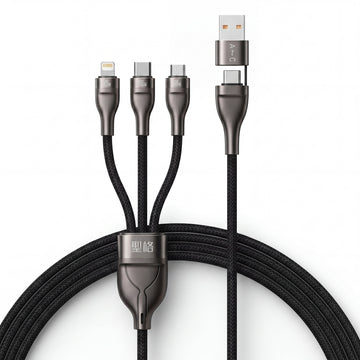 Flash Series II 3 in 2 100W Fast Charging Cable USB-C Lightning Micro USB