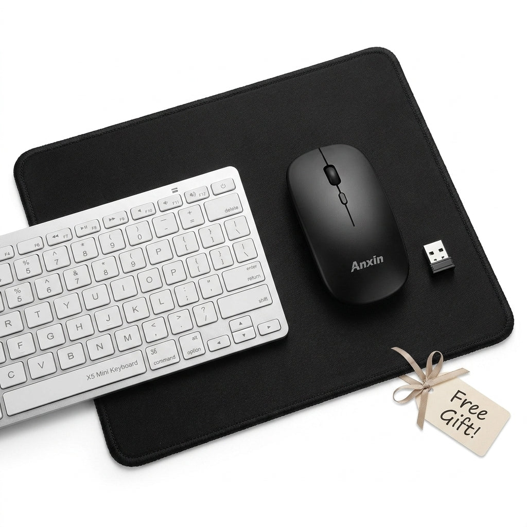 Wireless Keyboard and Mouse Combo with FREE Mouse Pad | Rechargeable Mouse