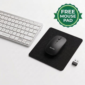 Wireless Keyboard and Mouse Combo with FREE Mouse Pad | Rechargeable Mouse