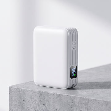 Minimal 10000mAh Portable Power Bank with Digital Display | Type-C Fast Charging | Compact Mini Power Bank | Universal Mobile Charger | White