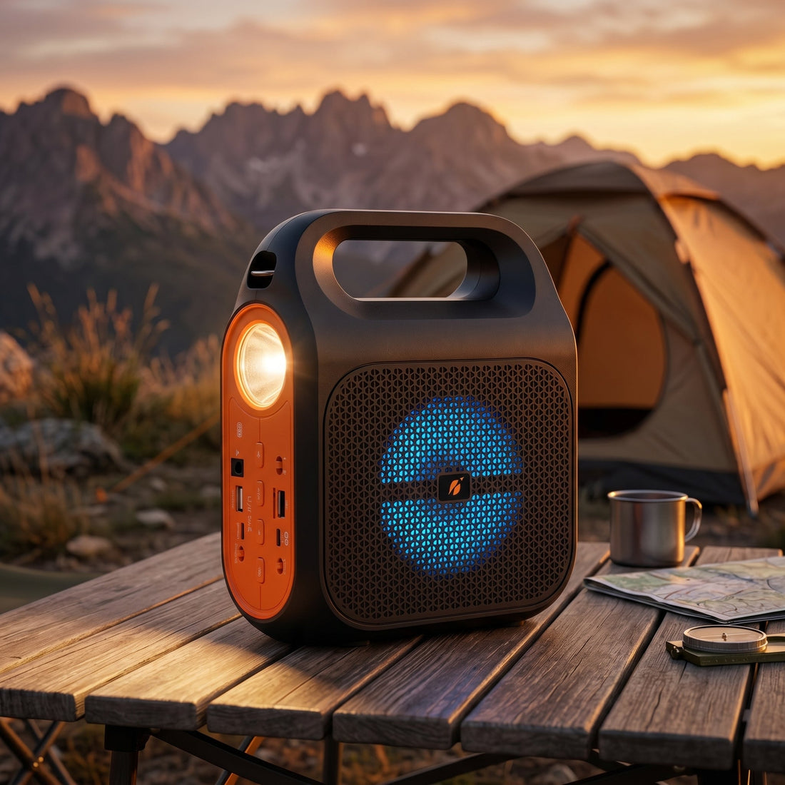 kts 2469 solar bluetooth speaker front view